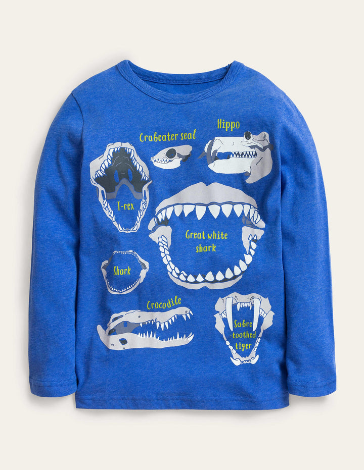 Educational Glow T-shirt-Cabana Blue Animal Skulls