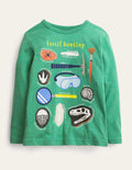 Educational Glow T-shirt-Deep Grass Green Fossils