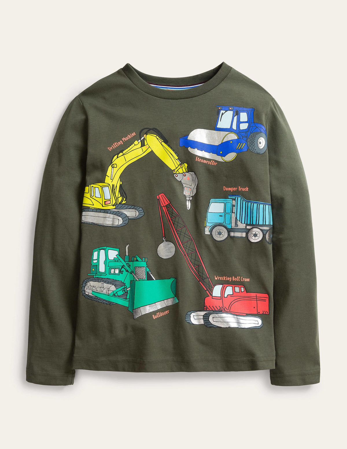 Foil Printed Vehicle T-shirt-Classic Khaki Diggers - Image 1