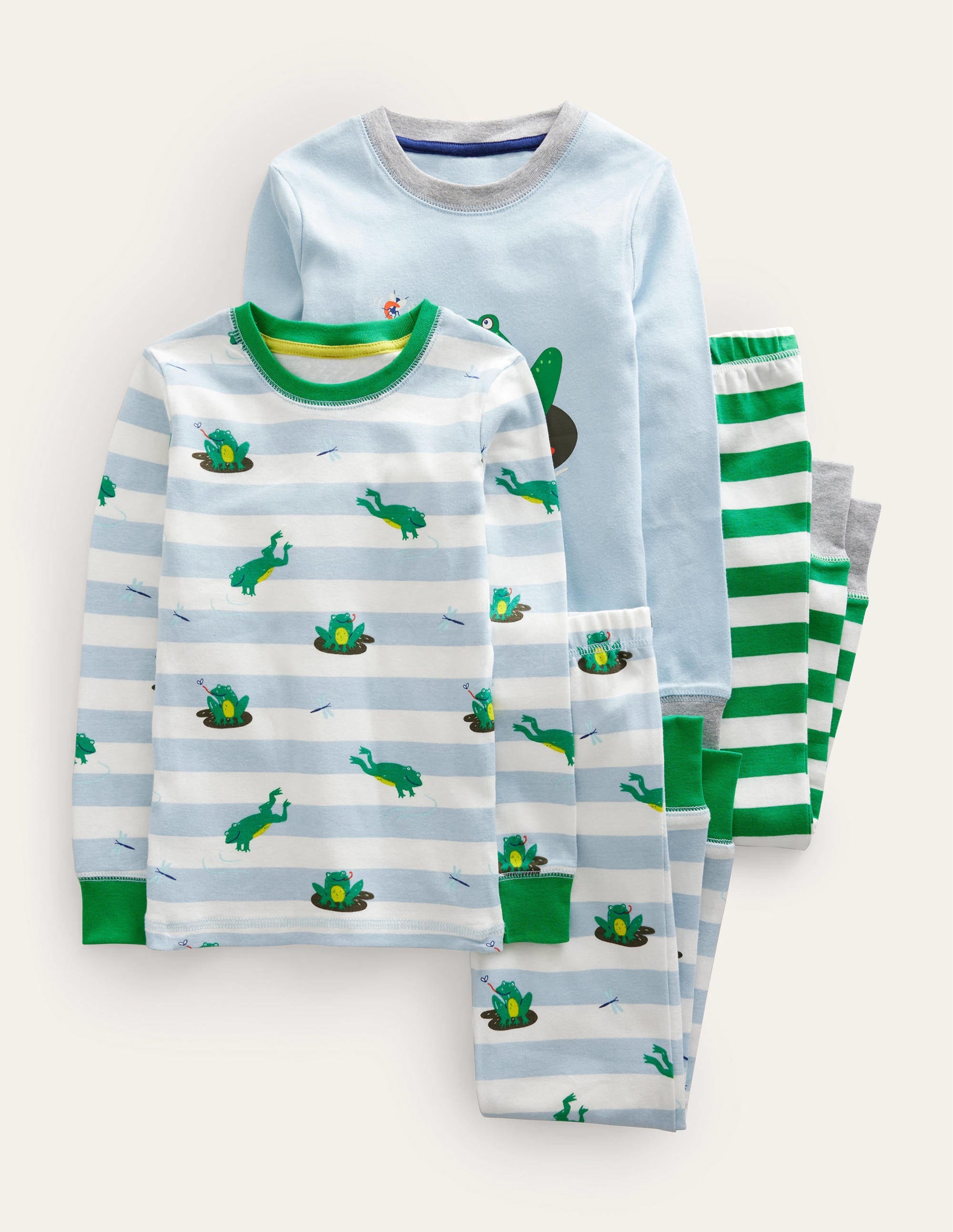 Snug Twin Pack Long Pyjamas-Surf Frog - Image 1