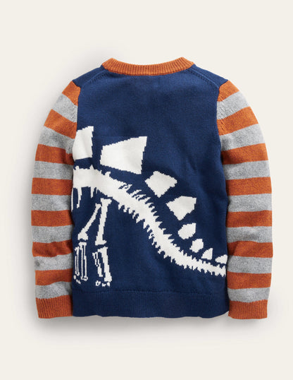Fun Logo Jumper-College Navy Dino-3