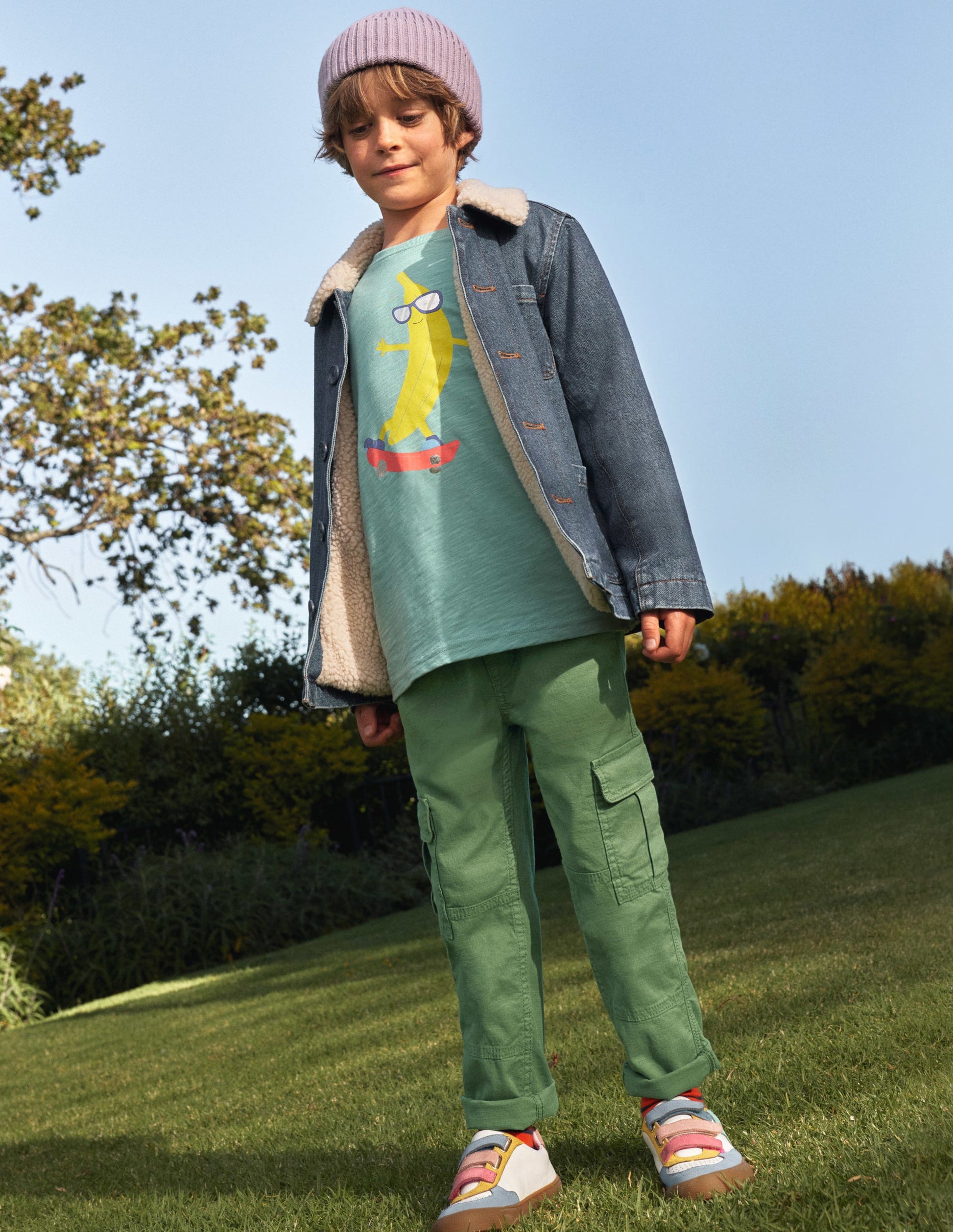 Cargo Pull-on Trousers-Safari Green-4