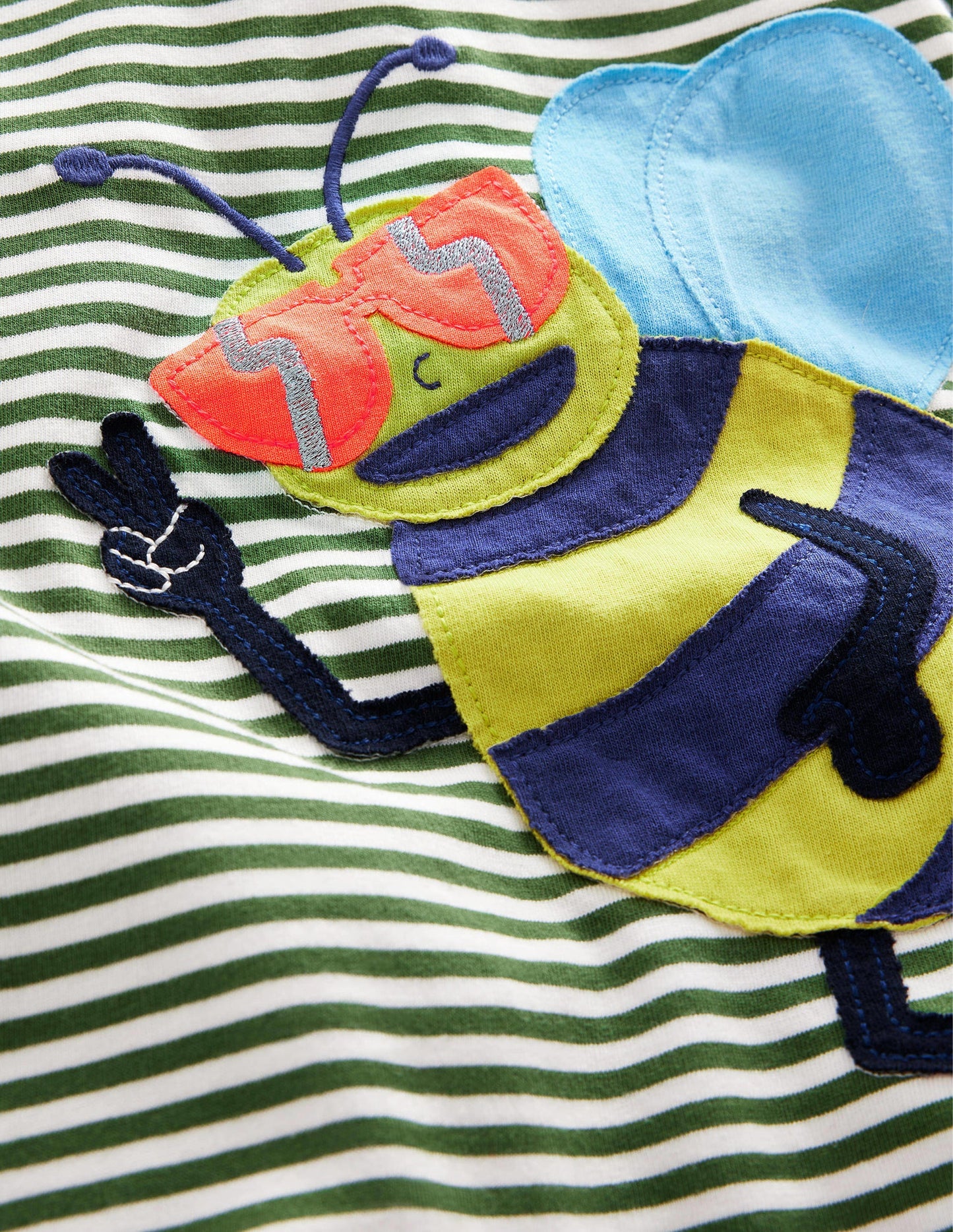 Funny Appliqué T-shirt-Safari/Ivory Bee