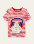 Funny Appliqué T-shirt-Jam/Ivory Guinea Pig