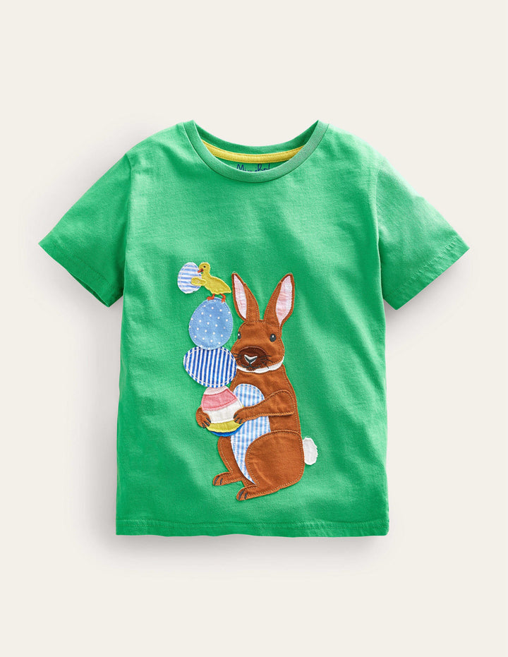 Easter Appliqué T-shirt-Aloe Green Easter
