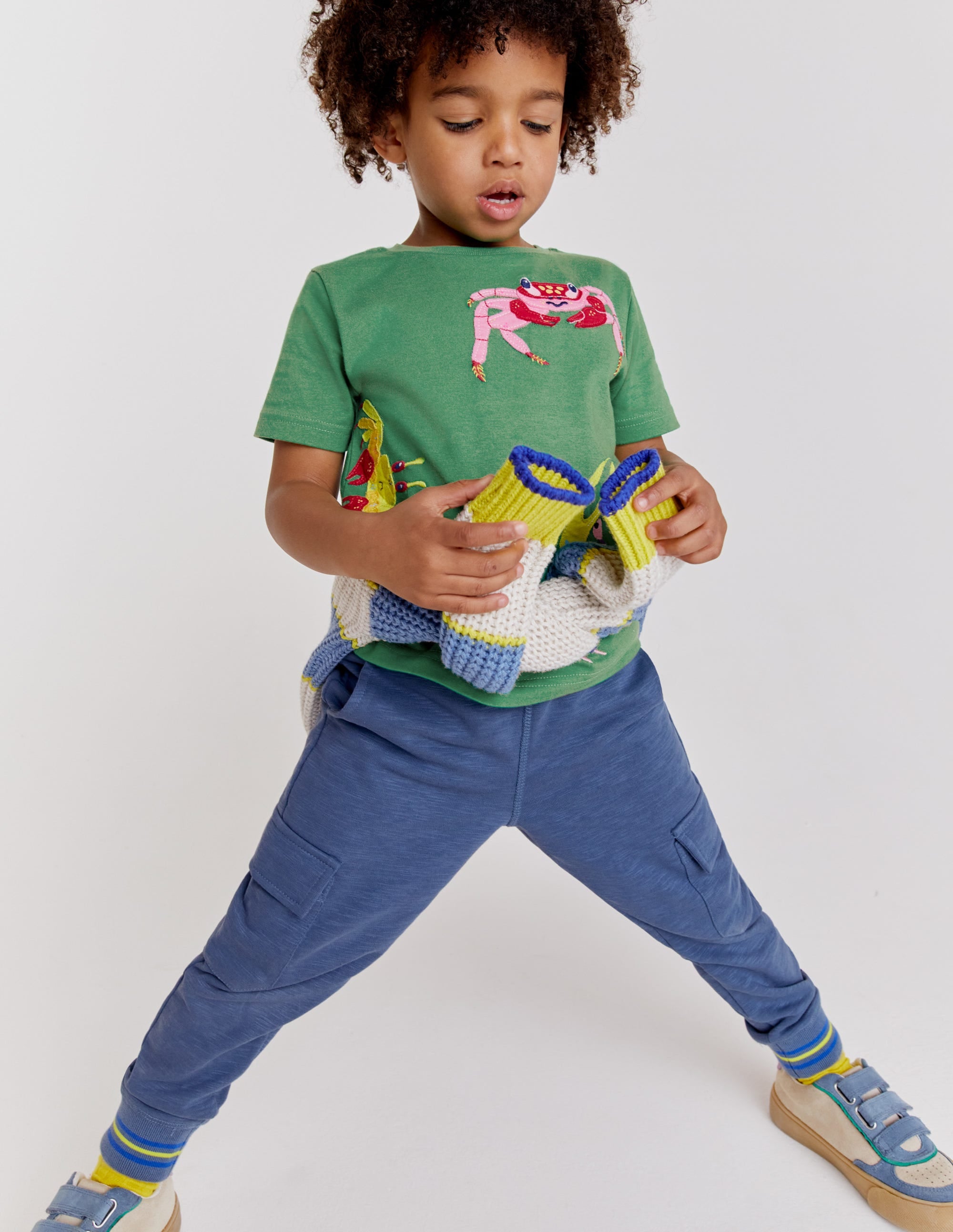 Slub Cargo Joggers-Robot Blue - Image 4
