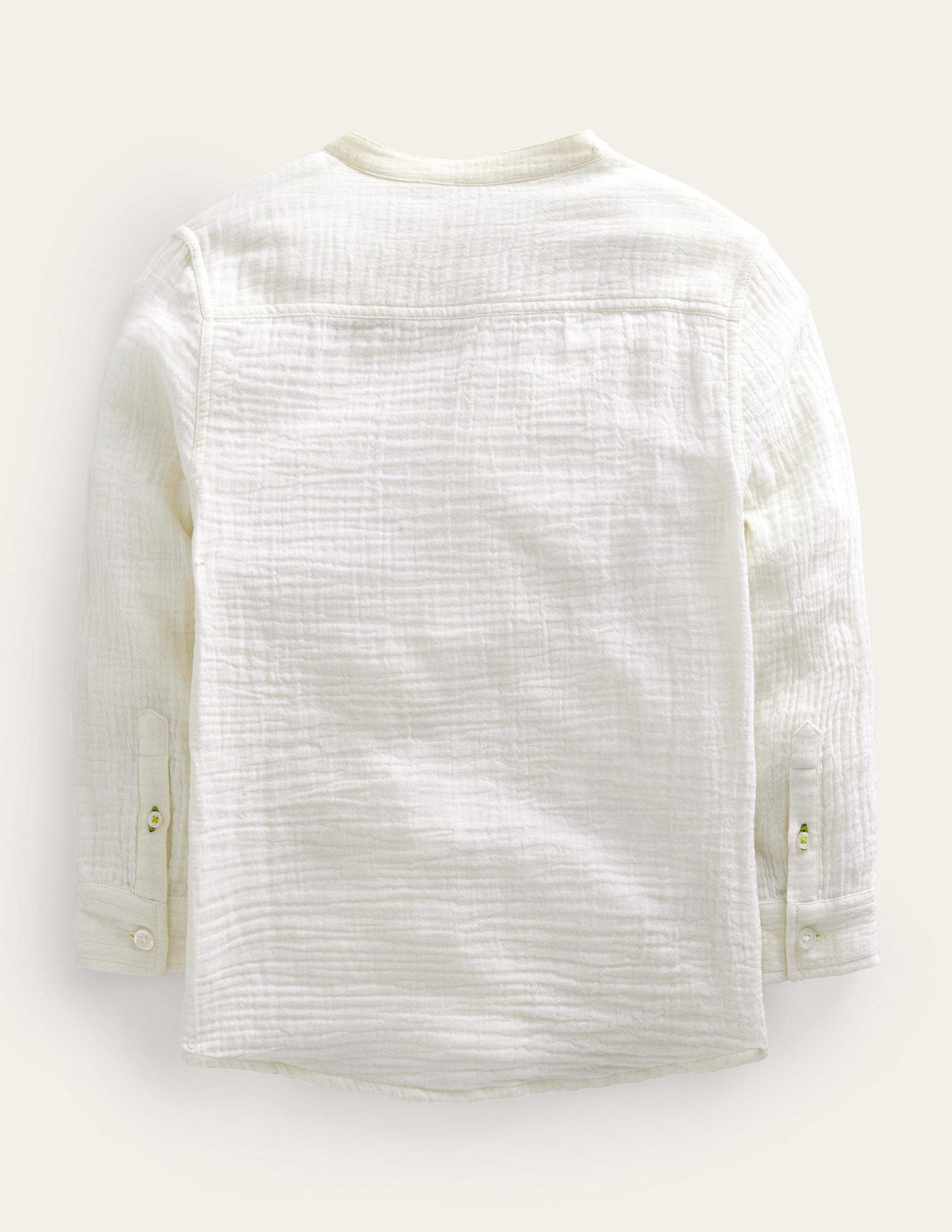 Double Cloth Grandad Shirt-Vanilla Pod Ivory