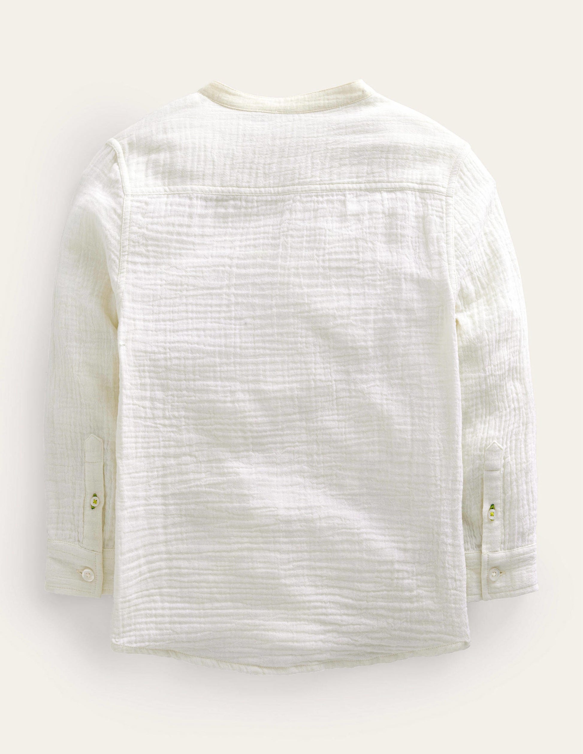 Double Cloth Grandad Shirt-Vanilla Pod Ivory-2