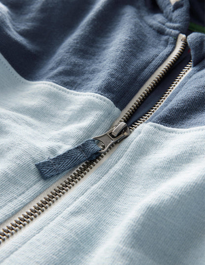 Colour Block Zip Hoodie-Surf Blue Colourblock-3