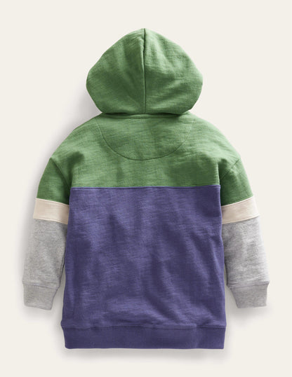 Colour Block Zip Hoodie-Soft Starboard-2