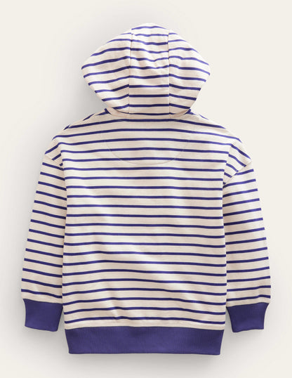 Jersey Stripy Hoodie-Starboard/Ivory-2