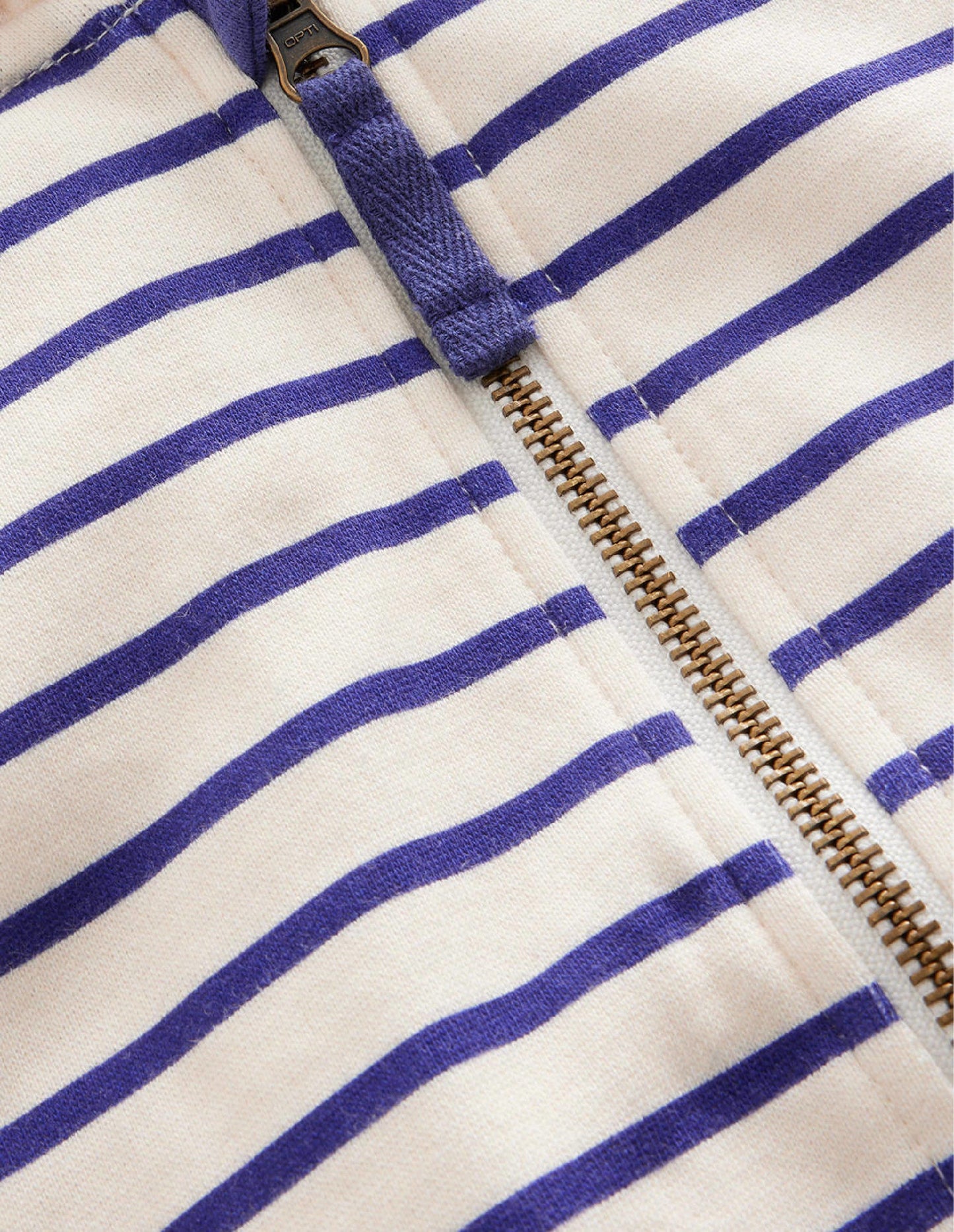 Jersey Stripy Hoodie-Starboard/Ivory