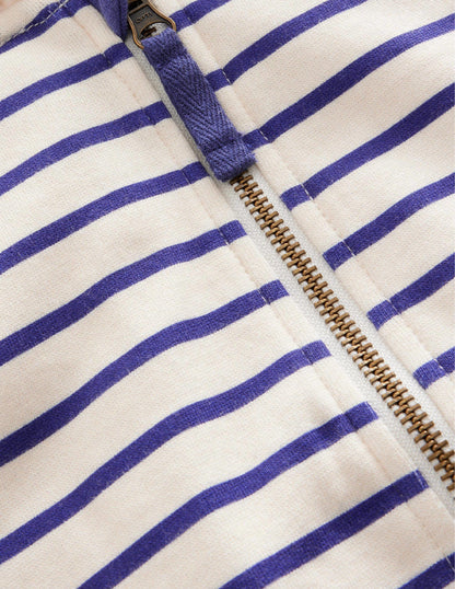 Jersey Stripy Hoodie-Starboard/Ivory-3