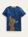 Superstitch T-shirt-Sapphire Blue Giraffe