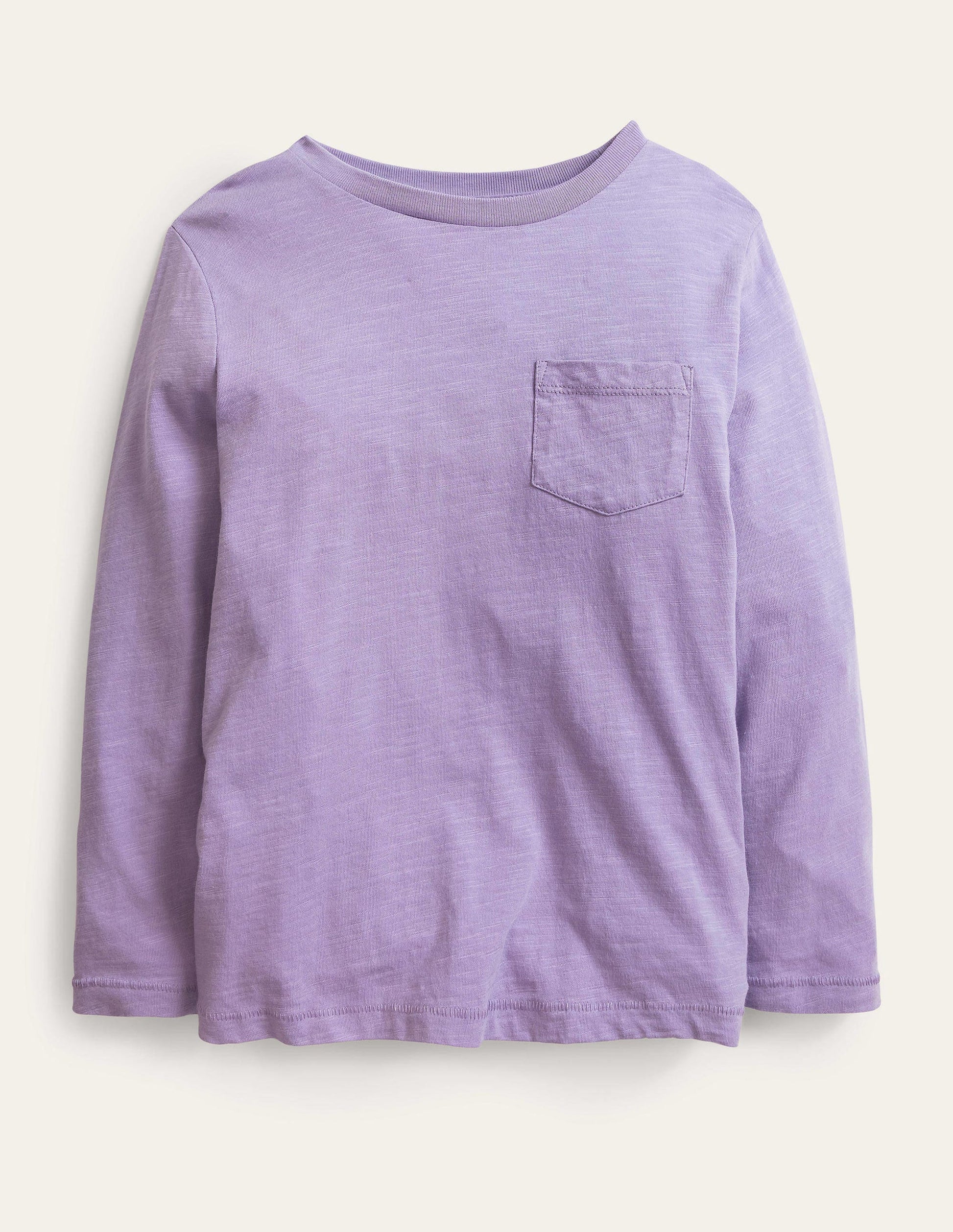 Long-sleeved Washed T-shirt-Misty Lavendar Purple-1