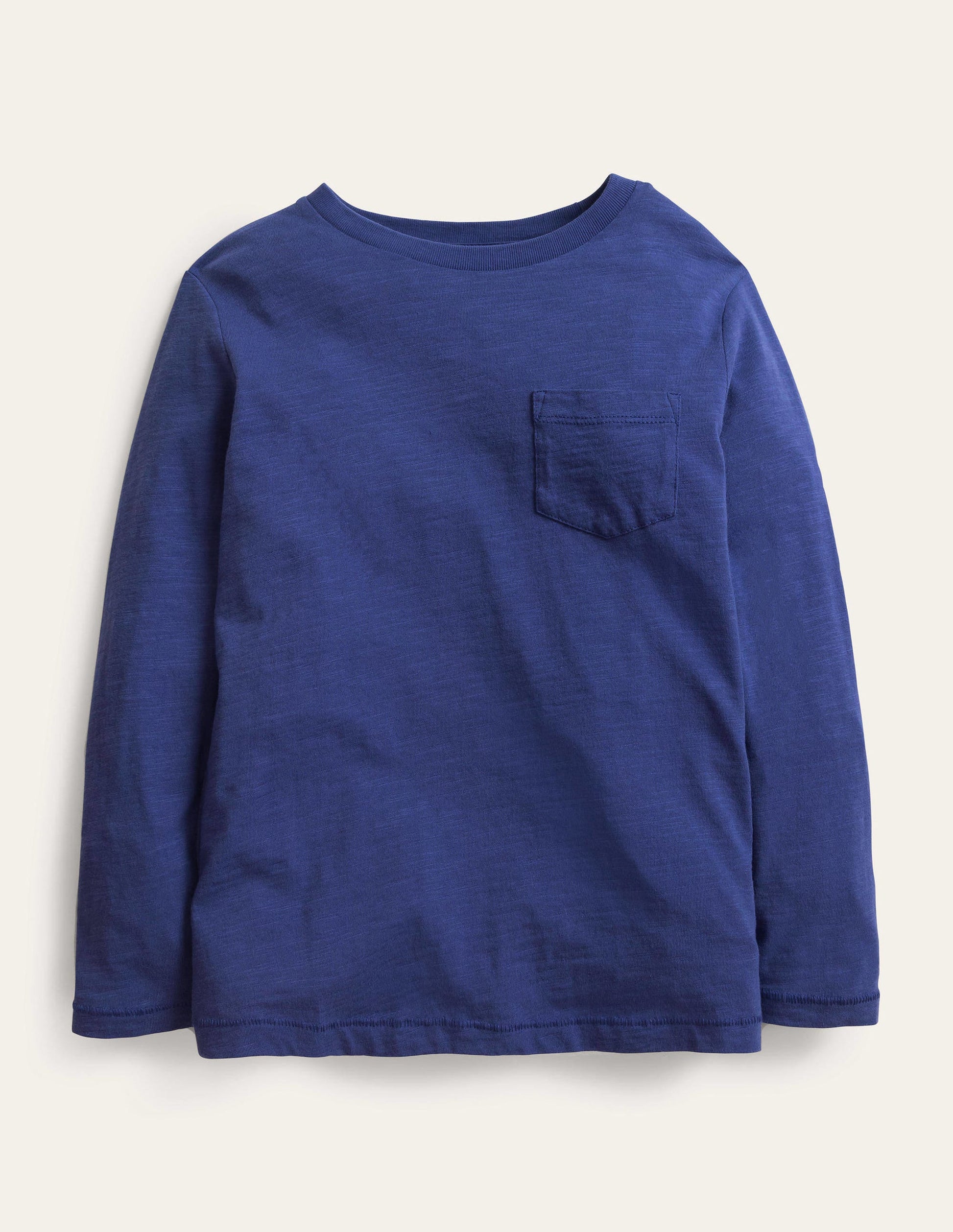 Long-sleeved Washed T-shirt-Starboard Blue-1