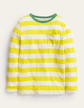 Long-sleeved Washed T-shirt-Gooseberry/Vanilla pod