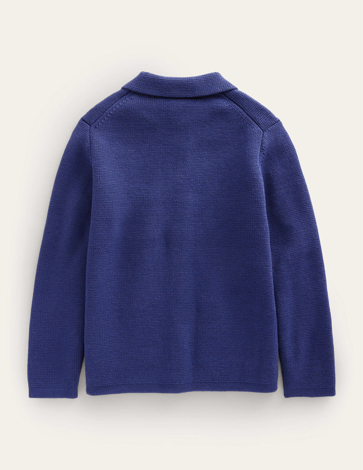 Knitted Button Through Jacket-College Navy - Image 2