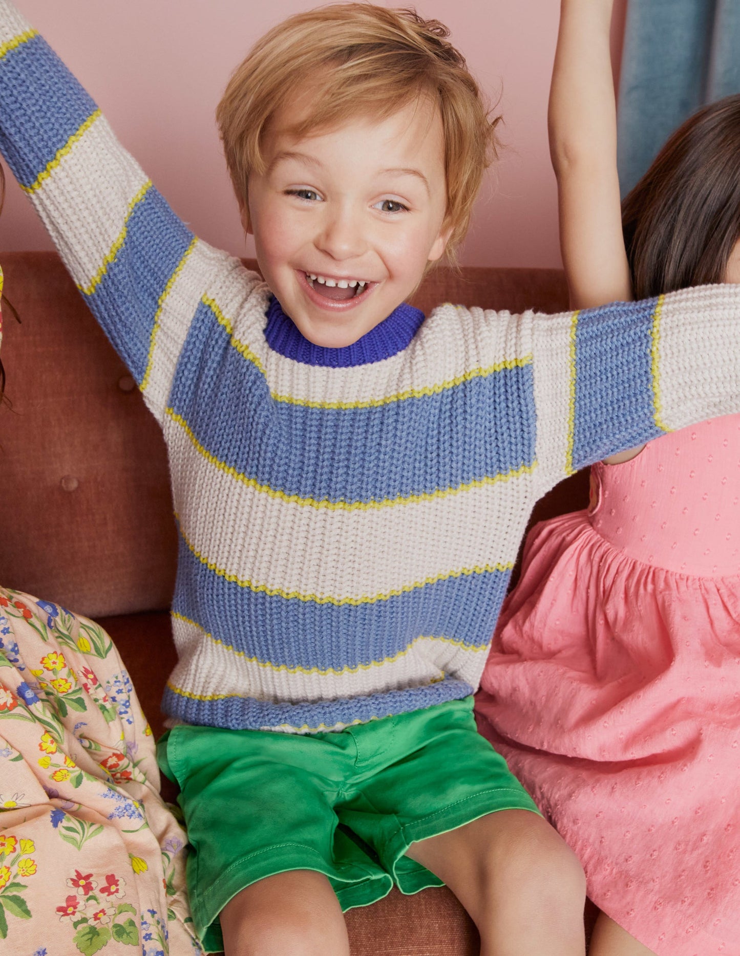 Dropped Shoulder Rib Jumper-Multi