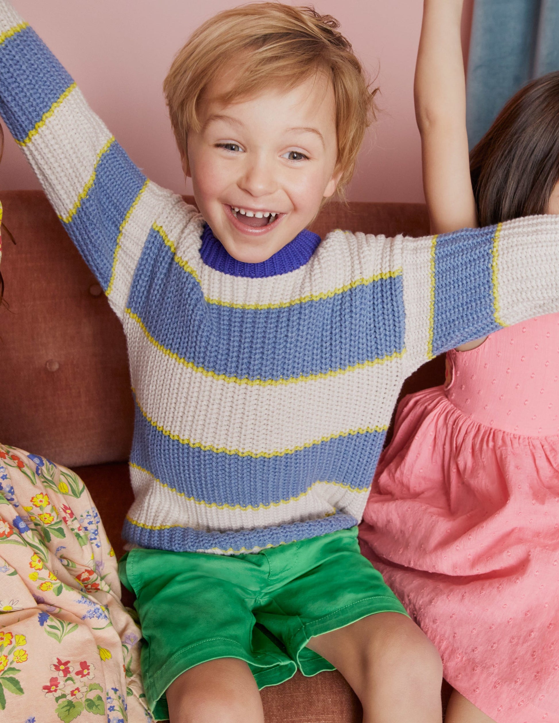 Dropped Shoulder Rib Jumper-Multi-4