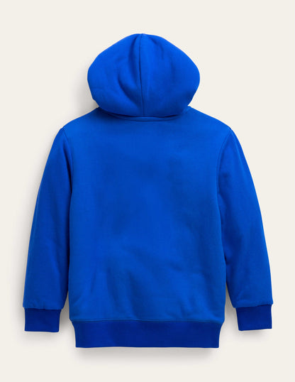 Shaggy-lined Shark Hoodie-Bluing Blue Shark-2