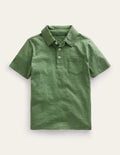 Slub Polo Shirt-Safari Green