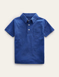 Slub Polo Shirt-Starboard Blue