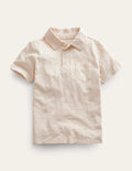 Slub Polo Shirt-Vanilla Pod White