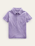 Slub Polo Shirt-Misty Lavender