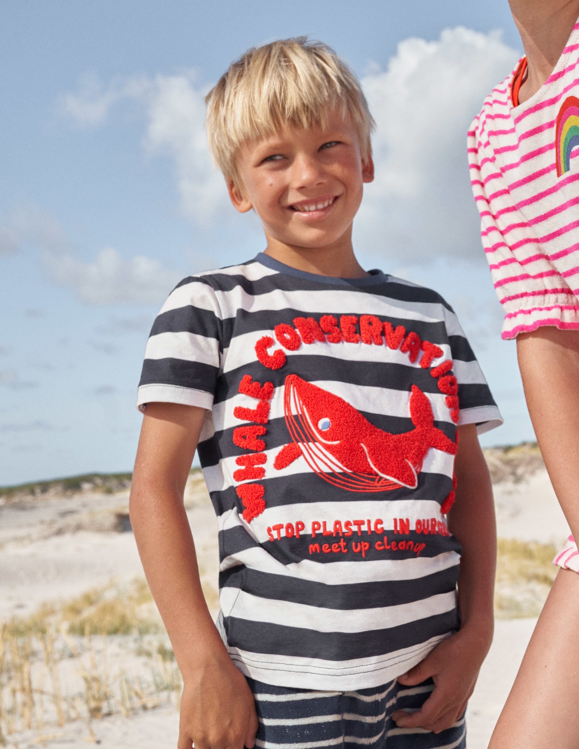 Whale Club T-shirt-Ecru Marl/Bluing Whale - Image 4