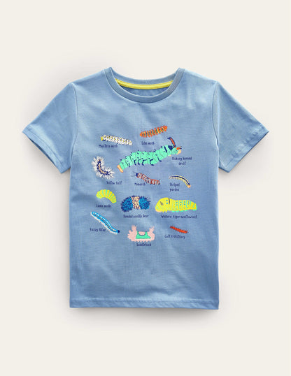 Animal Education T-shirt-Pebble Blue Insects-1