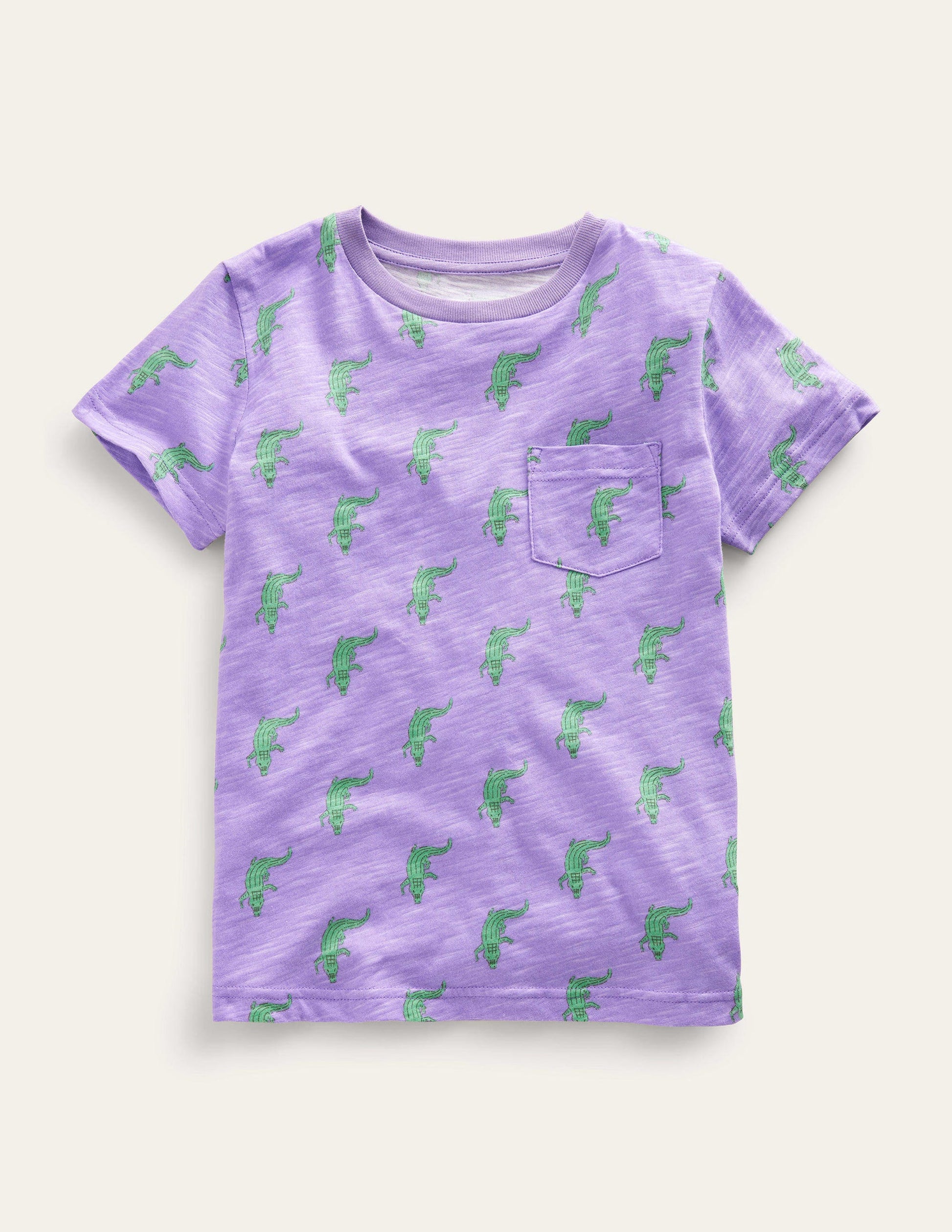 All-over Printed T-Shirt-Soft Lavender Purple Croc-2