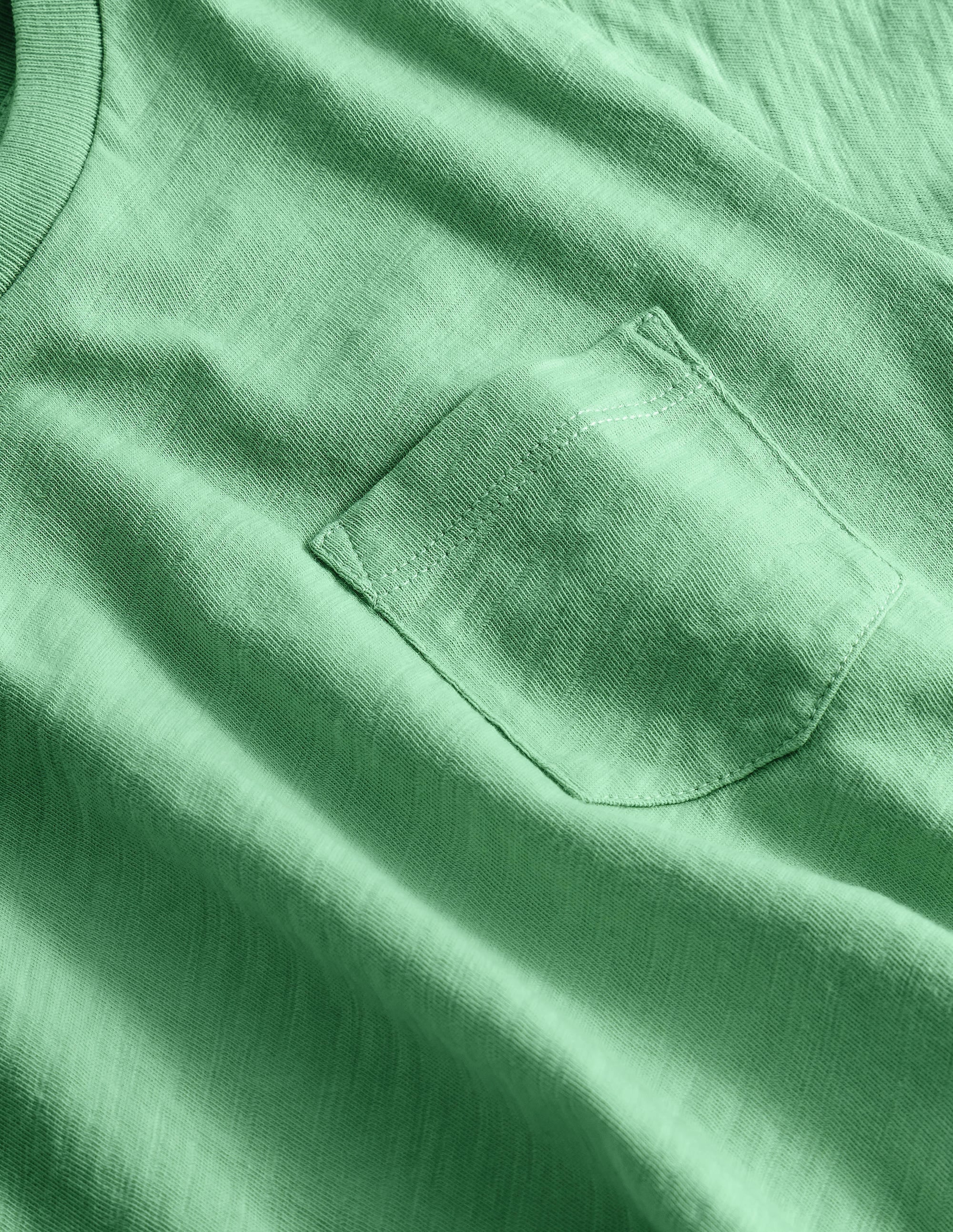 Washed Slub T-shirt-Deep Grass Green - Image 3