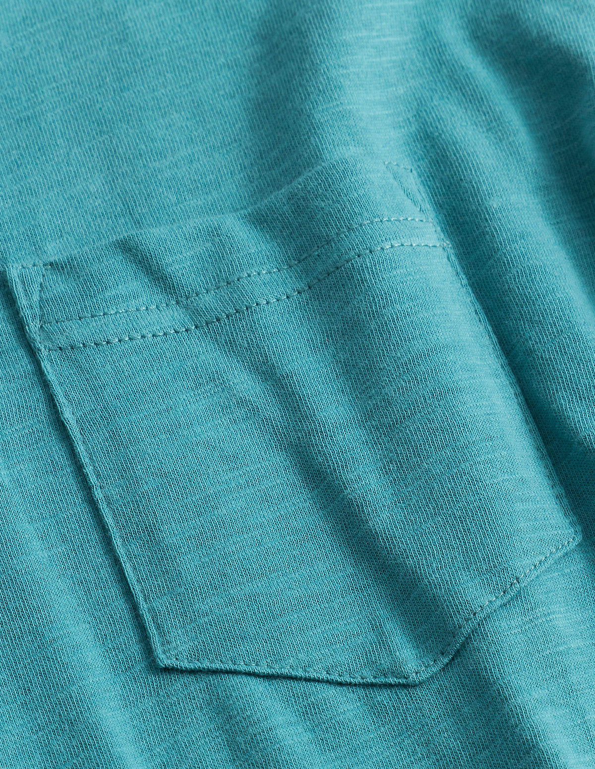 Mock Long Sleeve T-Shirt-Brittany Blue-3