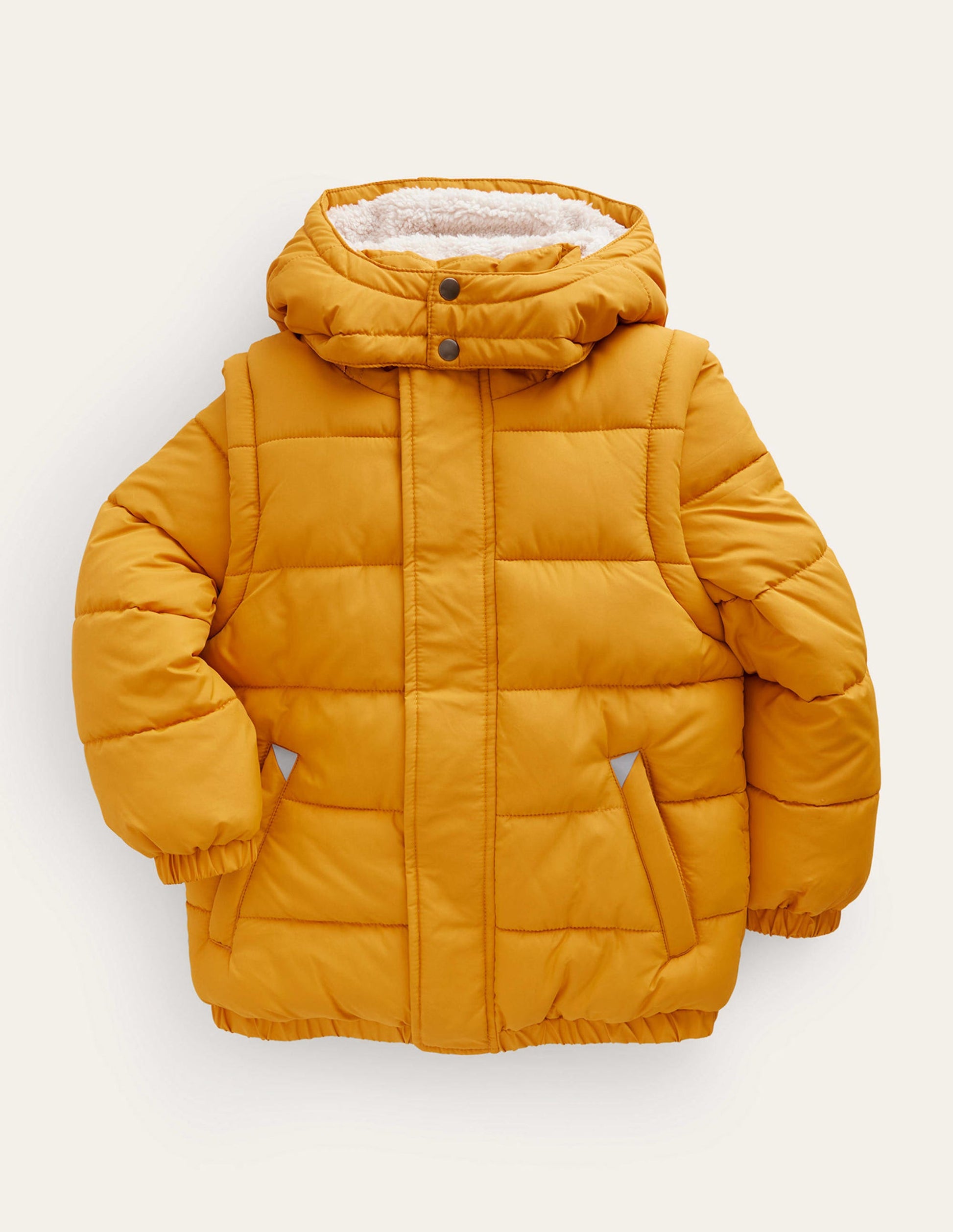 2-in-1 Padded Coat-Brioche Yellow-1