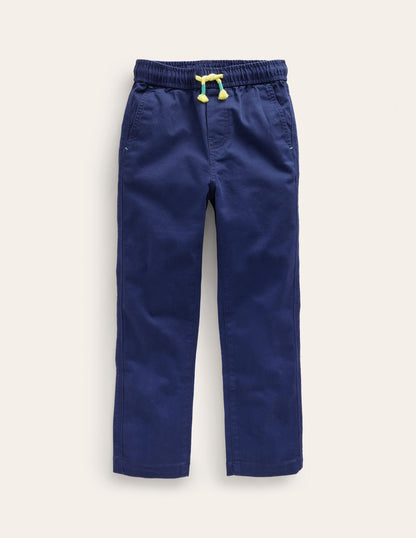 Slim Pull-On Trousers-College Navy