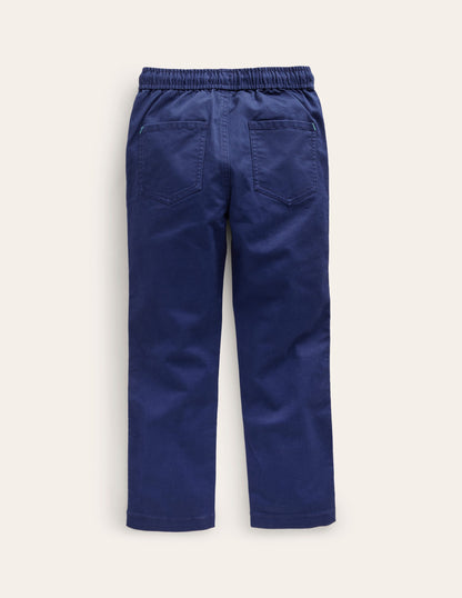 Slim Pull-On Trousers-College Navy