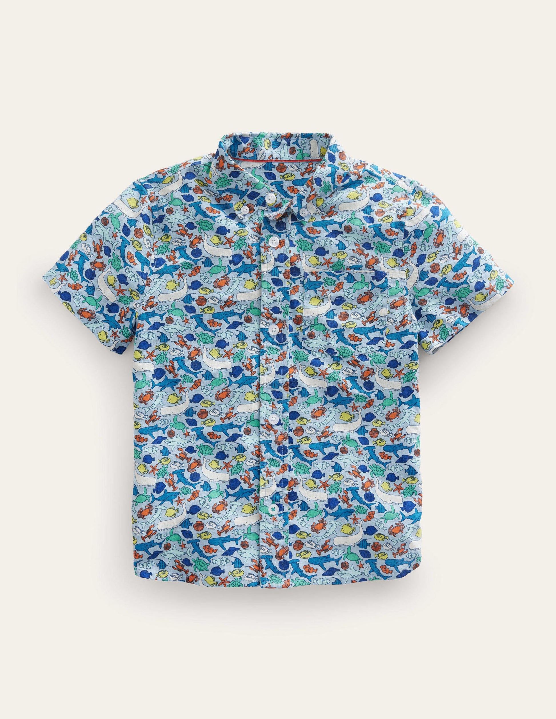 Cotton Linen Shirt-Multi Micro Reef-1