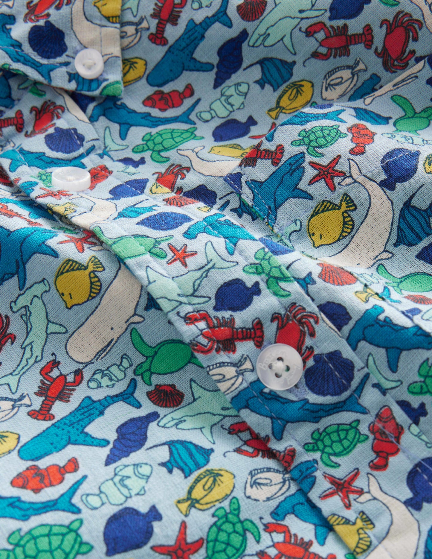 Cotton Linen Shirt-Multi Micro Reef