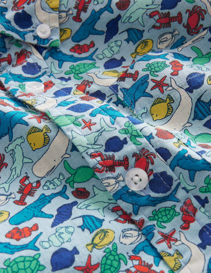 Cotton Linen Shirt-Multi Micro Reef-3