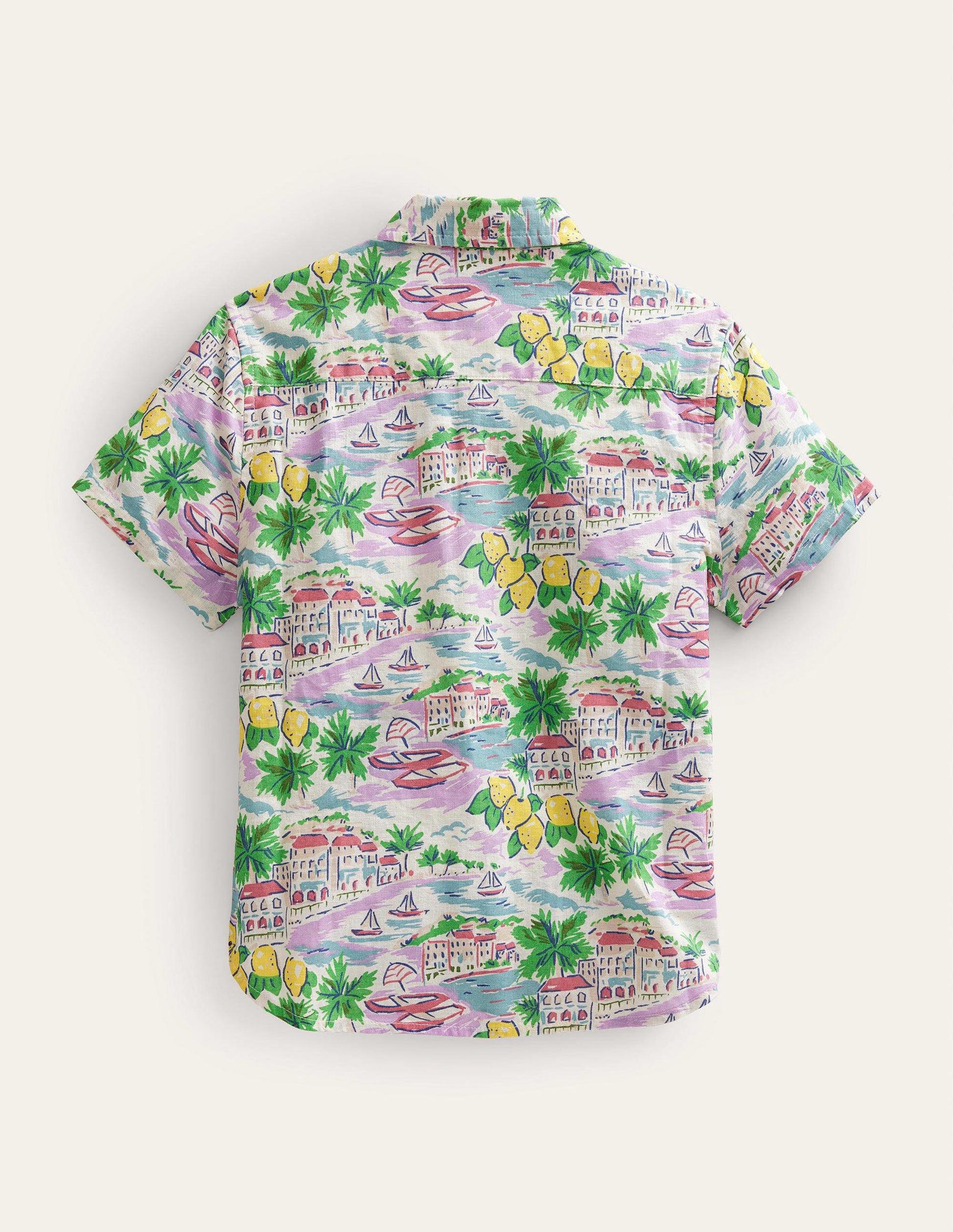 Cotton Linen Shirt-Multi Scene Print-2