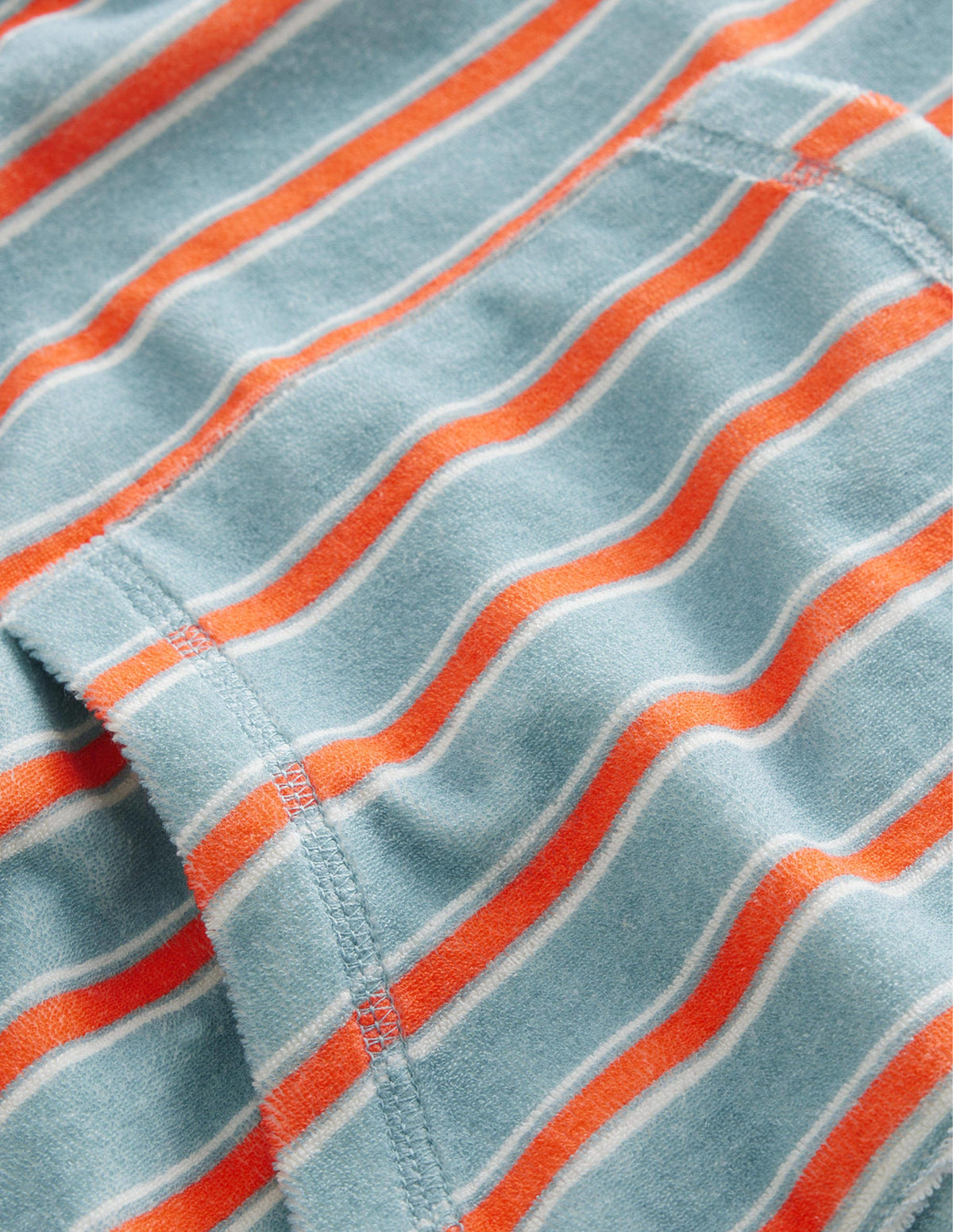 Towelling Throw-on-Tourmaline Blue/Orange-3