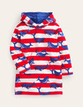 Towelling Throw-on-Blue/Ivory Whales