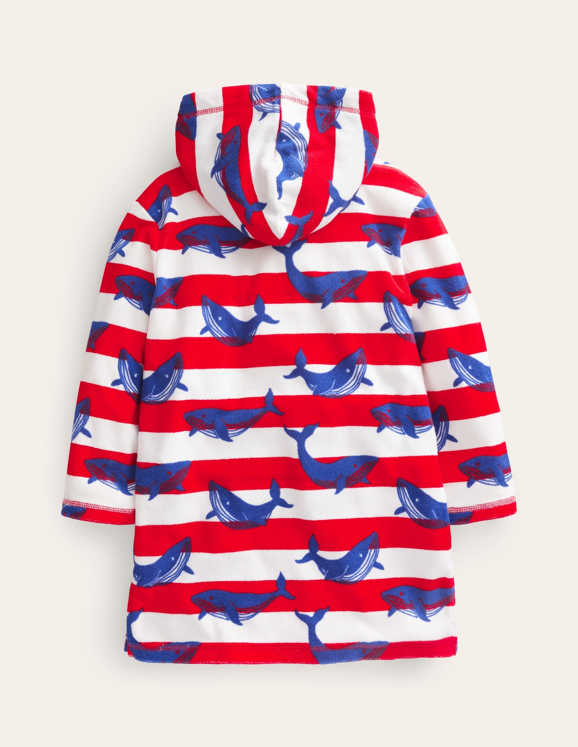 Towelling Throw-on-Blue/Ivory Whales - Image 2