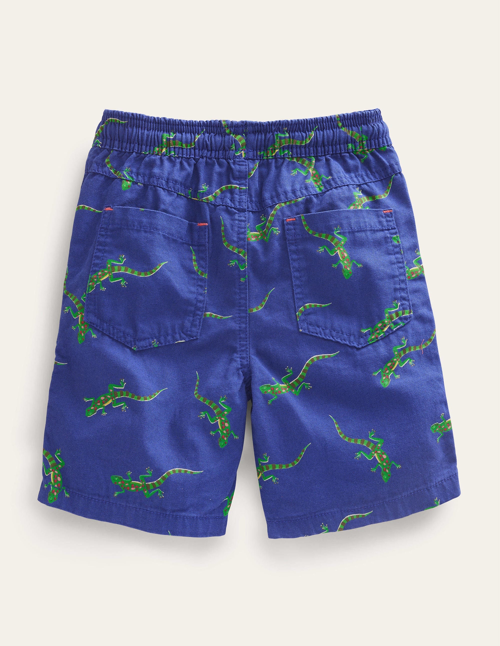 Pull-on Drawstring Shorts-Blue Ticking Croc Embroidery - Image 2