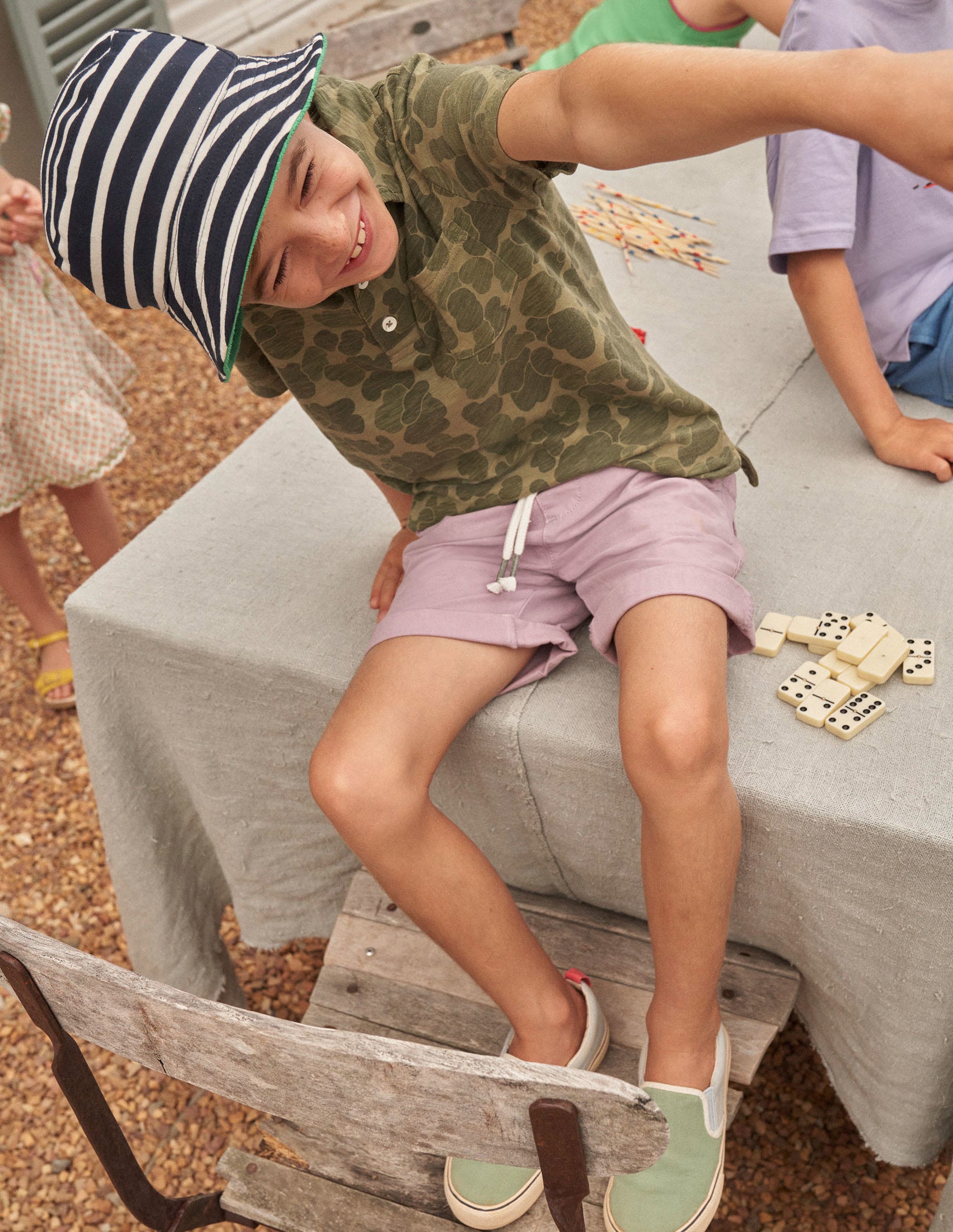 Pull-on Drawstring Shorts-Smokey Lavender - Image 4