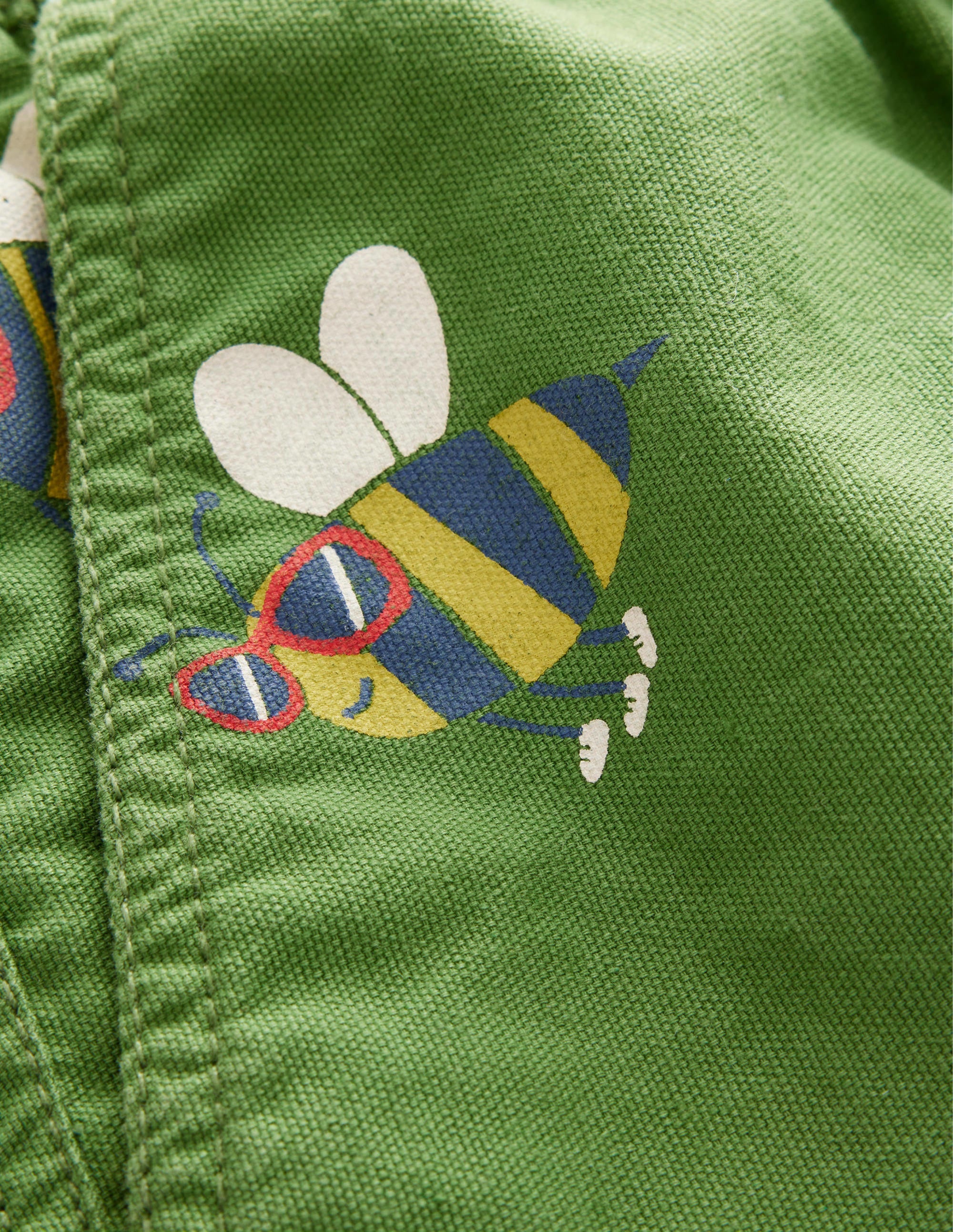 Pull-on Drawstring Shorts-Safari Green Dude Bees - Image 3