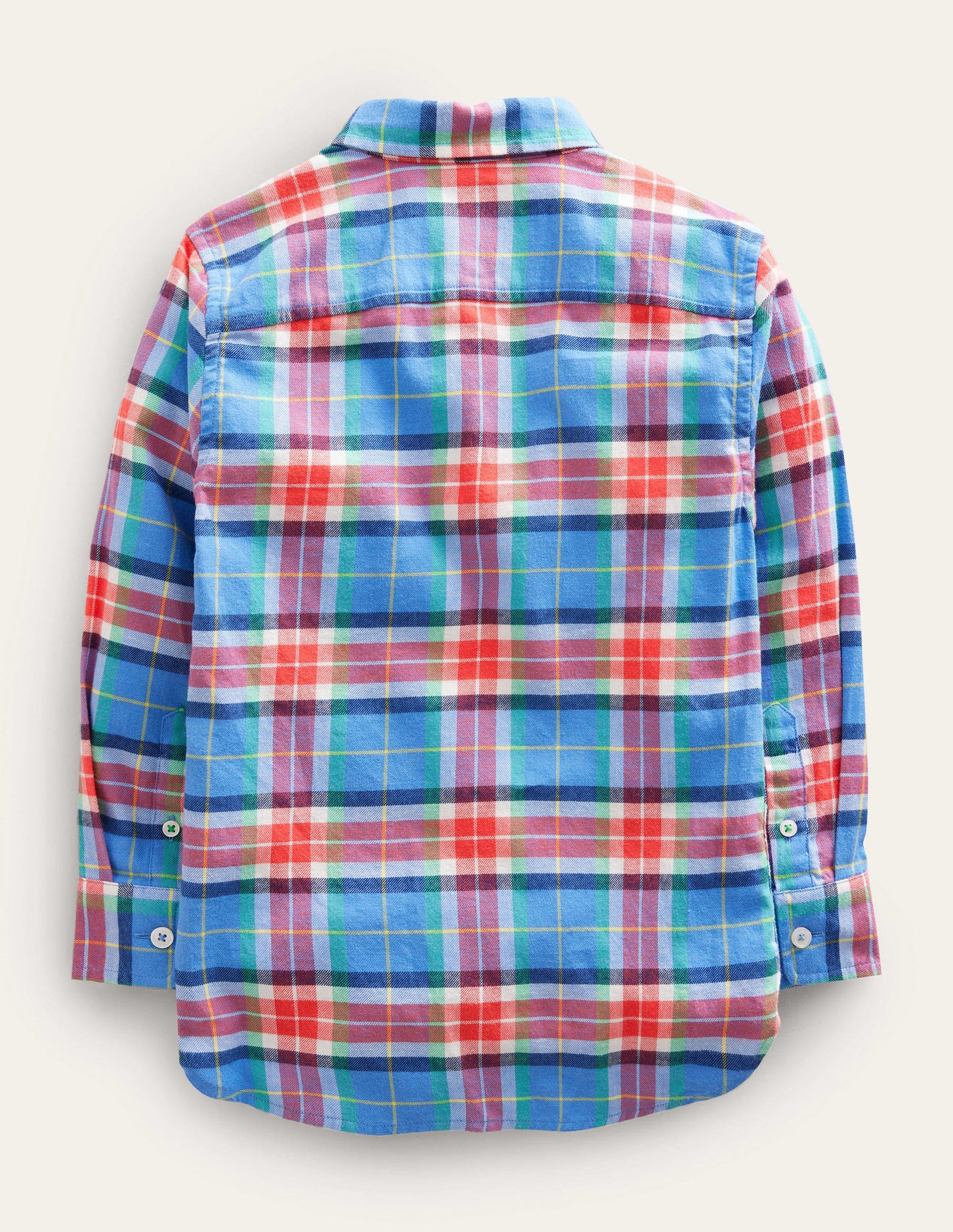 Casual Twill Shirt-Blue/Orange Check-2