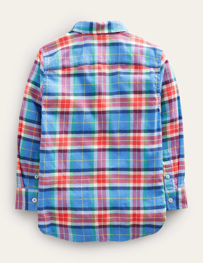Casual Twill Shirt-Blue/Orange Check-2