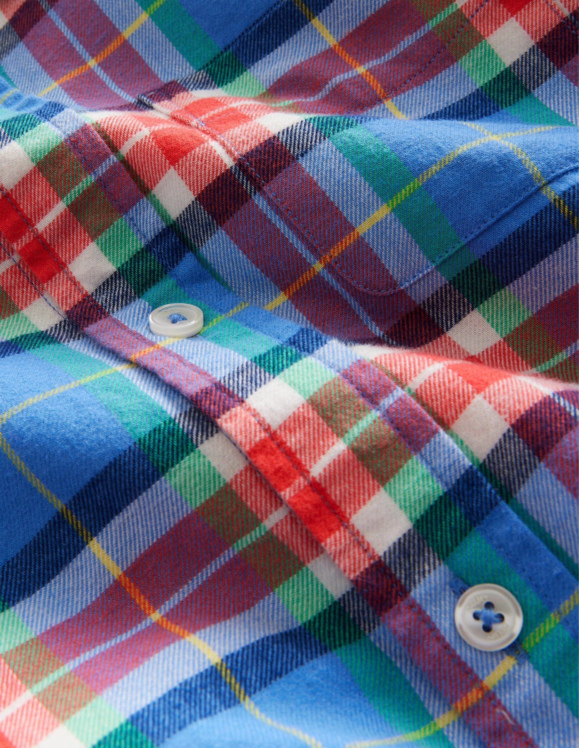 Casual Twill Shirt-Blue/Orange Check-3
